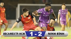 Kết quả Becamex TP.HCM 1-2 Ninh Bình: Văn Thuận lại toả sáng